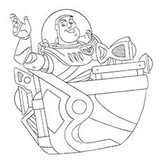 Buzz in his spaceship coloring page