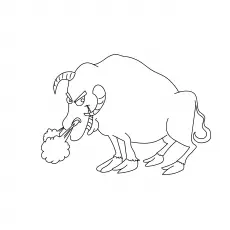 Cute snorting Bull coloring page