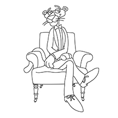 Dapper Pink Panther coloring page