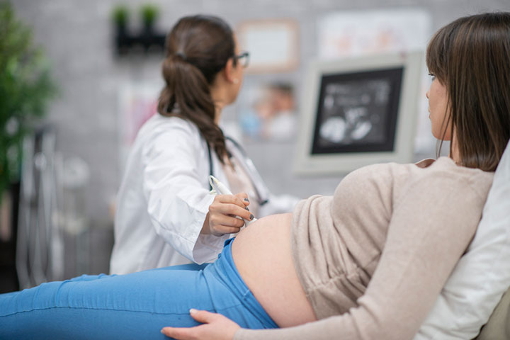 Fetal heartbeat monitoring during prenatal visit
