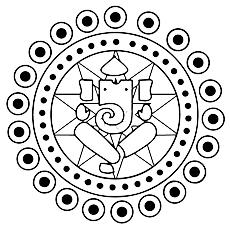 Ganesh Rangoli coloring page