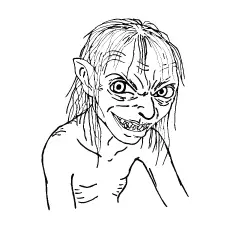 Gollum From The Lord Of The Rings Coloring Page_image