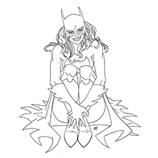 Grinning Batgirl coloring page