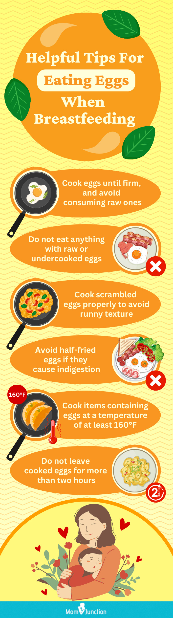tips for eating eggs when breastfeeding (infographic)
