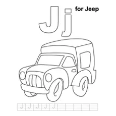 J For Jeep coloring page
