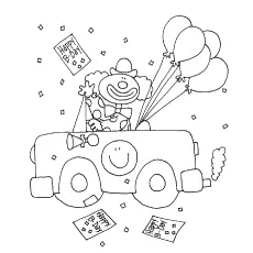 Joker going for birthday party coloring page_image