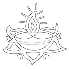 Lamp Rangoli coloring page