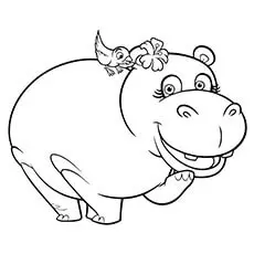 Lizzie Hippo coloring page