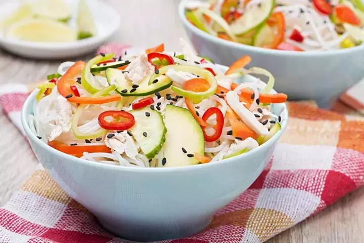 Lunch box salad ft. noodles recipe for kids