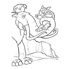 Manny with fast Tony from Ice Age coloring page_image