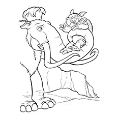 Manny With Fast Tony From Ice Age Coloring Page_image