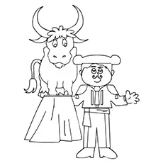 Matador with the Bull coloring page