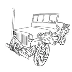 Military Jeep coloring page