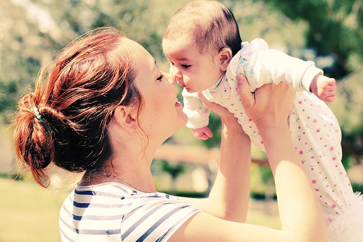 Outdoor mother and baby image