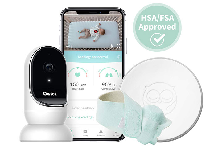 Owlet Smart Sock Cam - Heart Rate, Oxygen, Video & Audio - The Complete Baby Monitor Solution