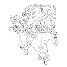 Pegasus involved in combat coloring page_image