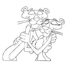 Pink at first sight Pink Panther coloring page
