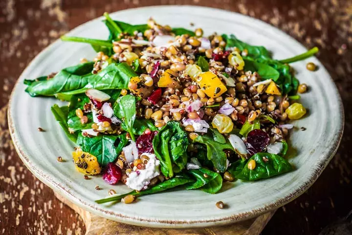 Quinoa, Walnut, And Spinach Stir-Fry recipe for toddlers