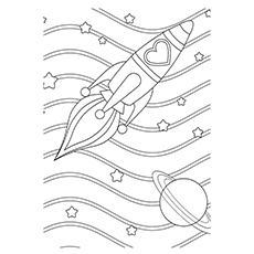 Rocket spaceship coloring page