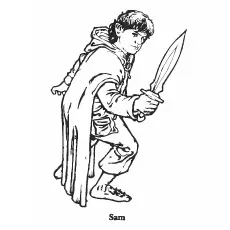 Samwise from Lord Of The Rings coloring page_image