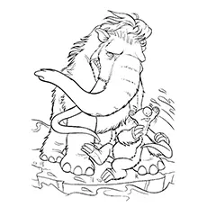 Sid with Manny from Ice Age coloring page_image