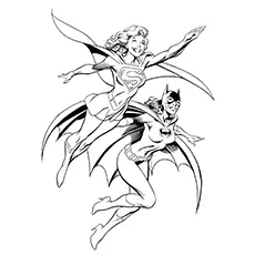 Supergirl And Batgirl coloring page