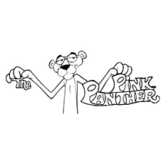The Pink Panther logo coloring page