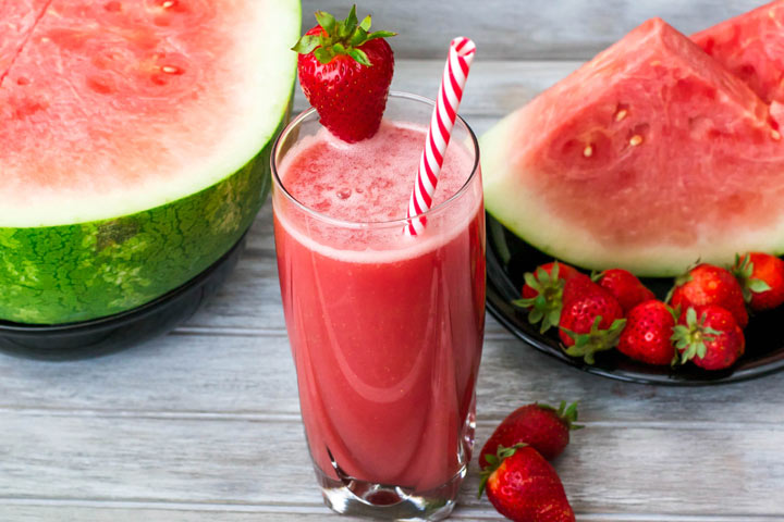 Lemonade of strawberry and watermelon during pregnancy