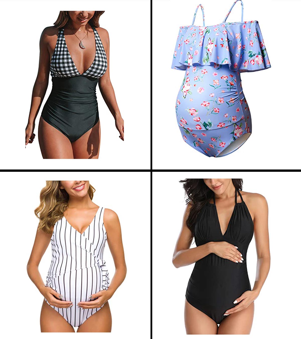 Summer Mae Maternity Swimsuits One Piece V-Neck Pregnancy Swimwear Halter Maternity Bikini Tankini