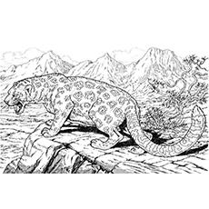 A roaring jaguar printable coloring page