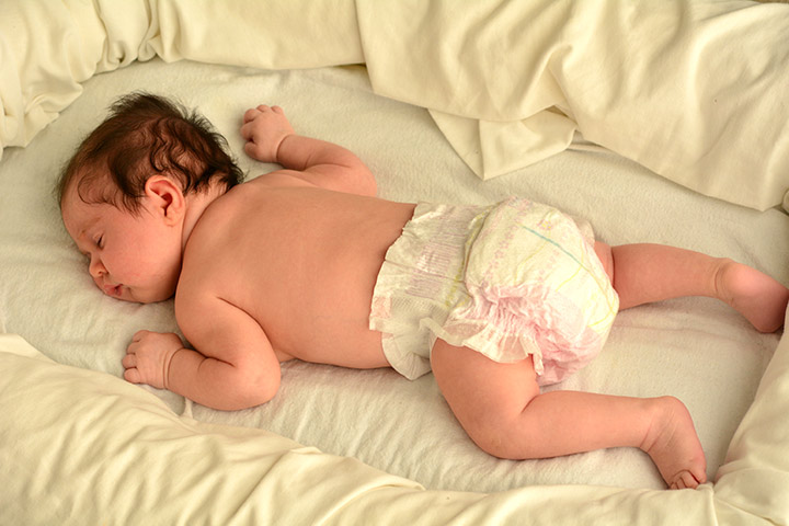 infant sleeping on stomach