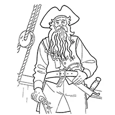Blackbeard from the Pirates of the Caribbean coloring page