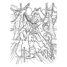 Captain Davy Jones from the Pirates of the Caribbean coloring page