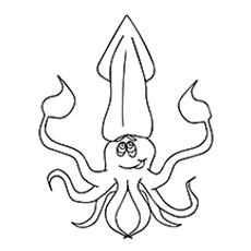 Cartoon Squid coloring page