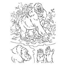 Cross river Gorilla coloring page