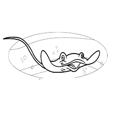Cute Stingray coloring page