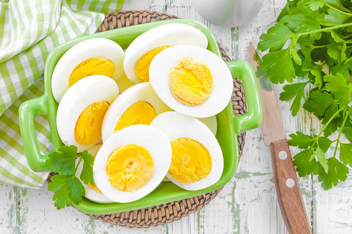Egg yolks provide iron, which maintains hemoglobin levels in the mother