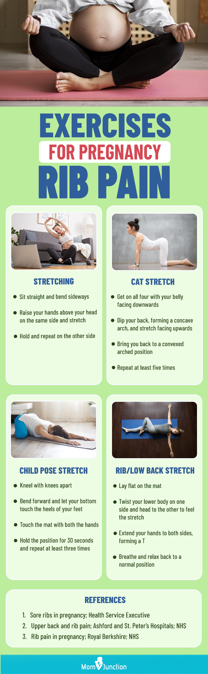 exercises for pregnancy rib pain (infographic)
