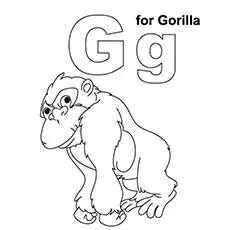 G For Gorilla coloring page_image