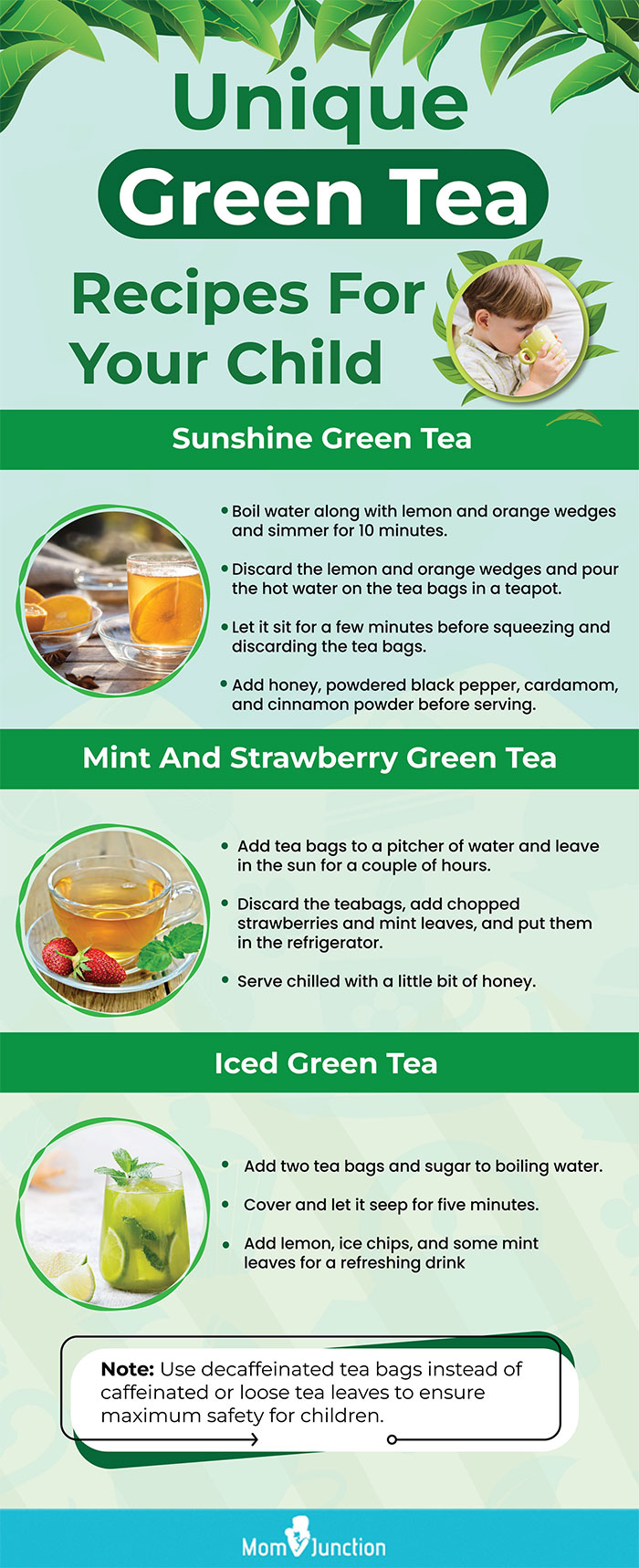 unique green tea recipes for your child (infographic)