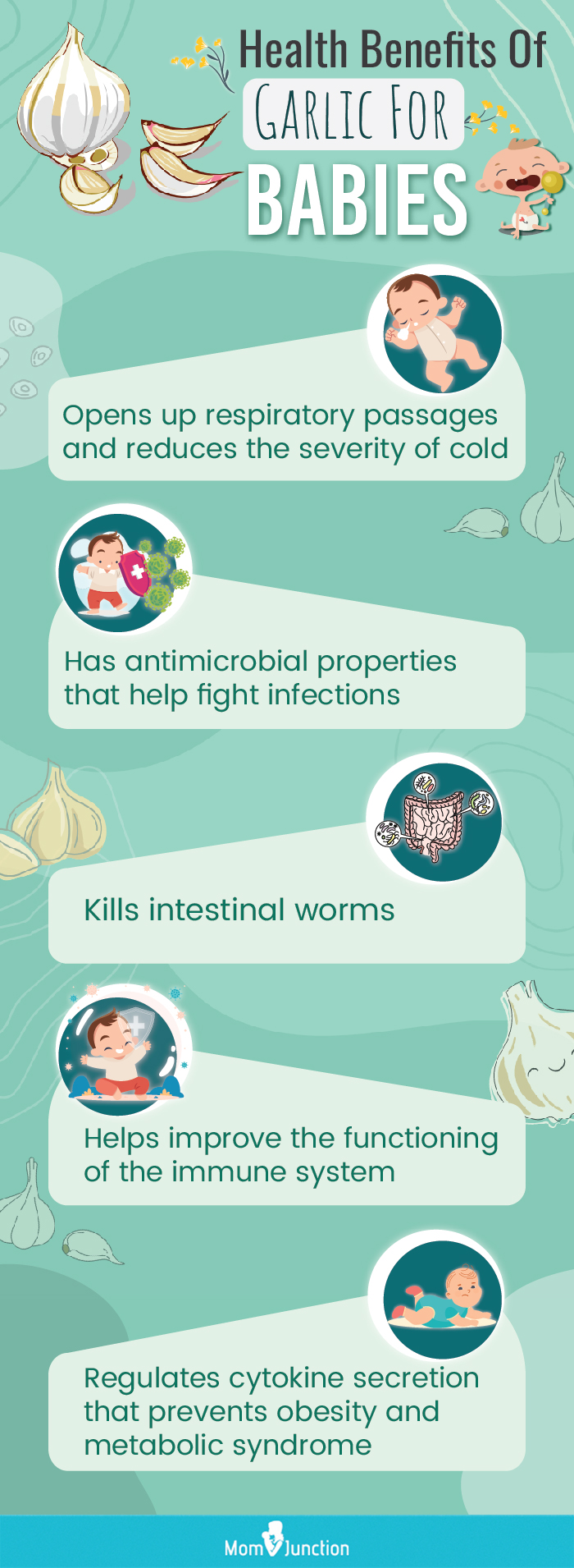 benefits of garlic for babies (infographic)