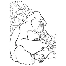 Gorilla named Kala coloring page_image