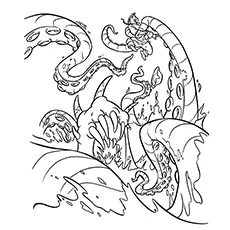 Kraken from the Pirates of the Caribbean coloring page