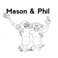 Mason And Phil from Penguins Of Madagascar coloring page