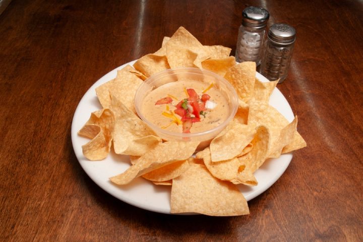 Nacho Cheese Fondue with Tortilla Chips