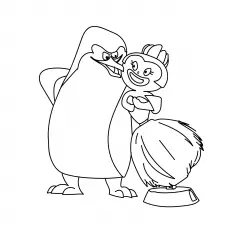 Skipper with his bride from Penguins Of Madagascar coloring page