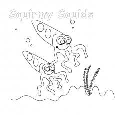 Squirmy Squids coloring page