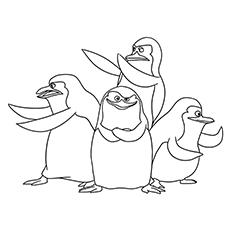 Penguins Of Madagascar in action coloring page