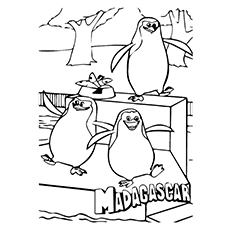 The poster, Penguins Of Madagascar coloring page