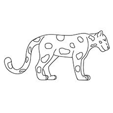 Easy Jaguar Coloring Page